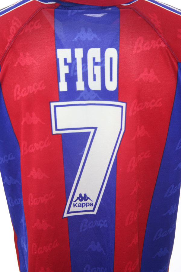 Kappa FC Barcelona jersey 7 Luis Figo 1996/97 home Match Issued New men