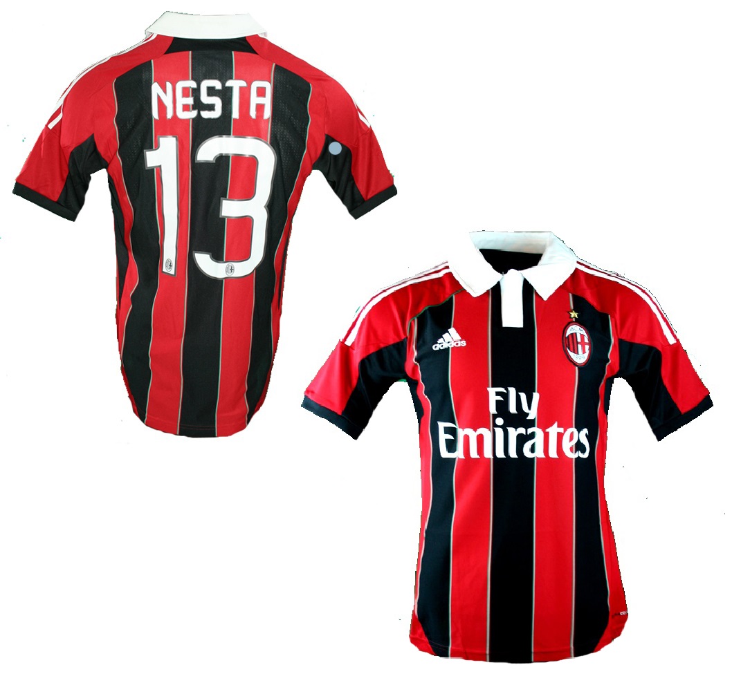 Adidas AC Milan jersey 13 Alessandro Nesta 2012/13 CL home ...