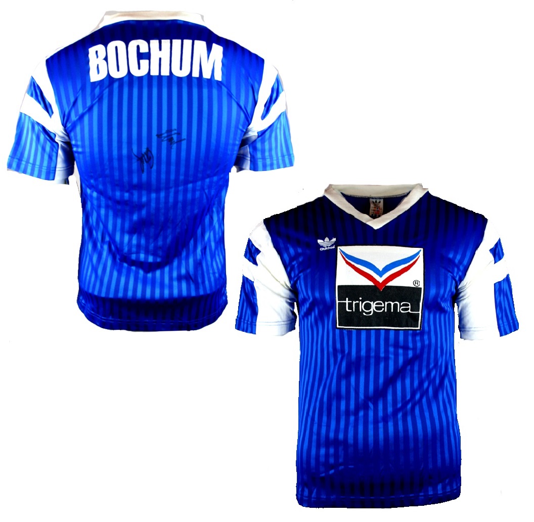 Adidas VfL Bochum jersey 1990/91 Trigema home blue men\'s S/M/L/XL/XXL  football shirt buy & order cheap online shop - spieler-trikot.de retro,  vintage & old football shirts & jersey from super stars