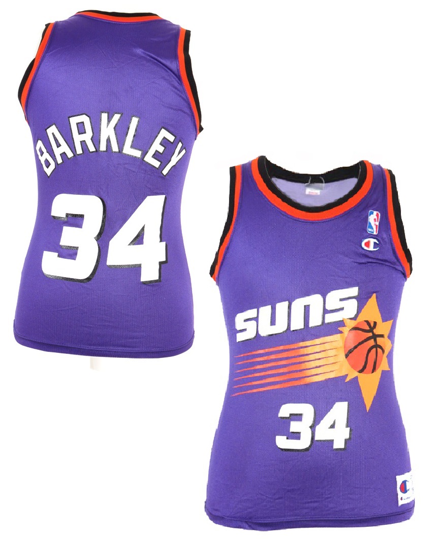 XXL Phoenix Suns #34 Charles Barkley Purple Basketball Jersey Size S 