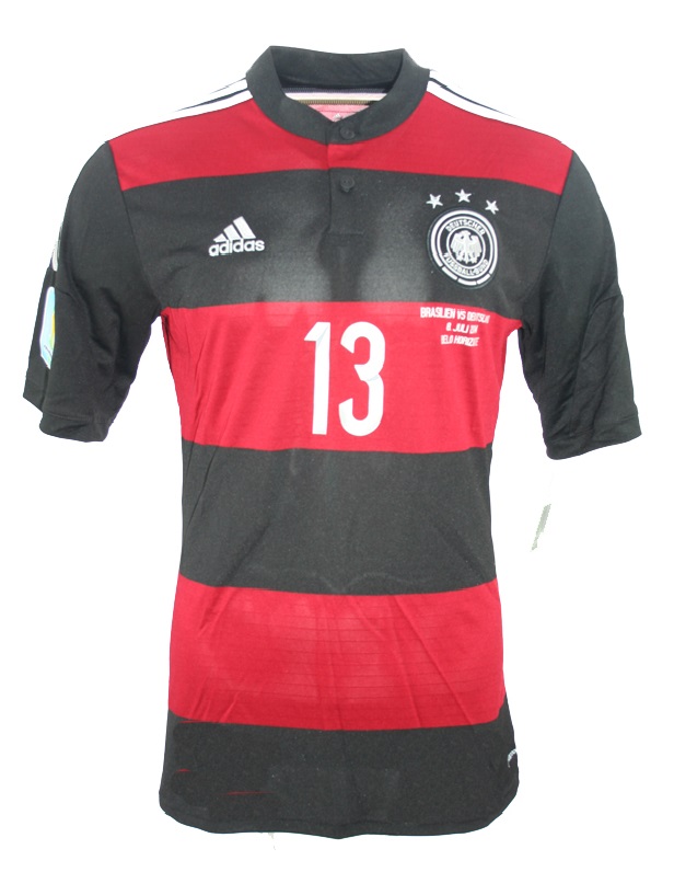 Match Detail Patch Trikot Deutschland Argentinien WM 2014 Finale Flock Schwarz 