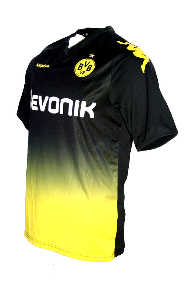 Borussia Dortmund BVB Pin Fußball Trikot EVONIK schwarz mit Bundesliga Patch 