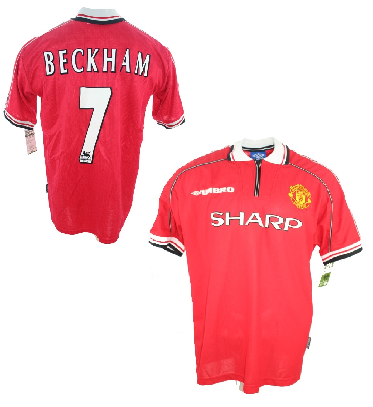 Umbro Manchester United camiseta 7 David Beckham 1998/99 Señor S/M/L/XL/XXL futbol maglia maillot tricot comprar tienda online shop - spieler-trikot.de retro futbol camiseta maglia maillot online shop