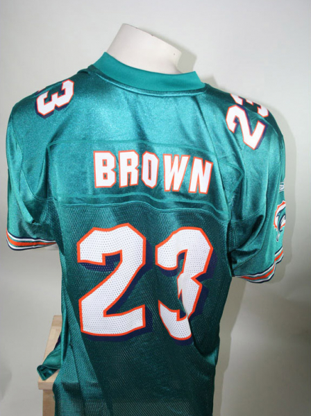 Miami Dolphins NFL Reebok camiseta 23 talla L Authentic marrón
