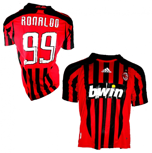 Adidas AC Milán camiseta 99 Ronaldo 2007/08 bwin rojo senor M