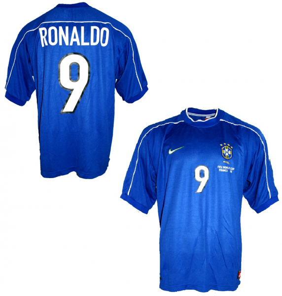 1998 Brasilien Gelb Retro Trikot Heimtrikot Ronaldo #9 