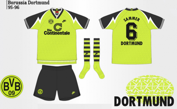 BVB Dortmund Original Erima Retro Trikot 1995-96 